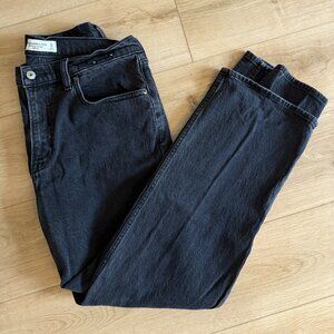 Abercrombie & Fitch Vintage Straight High-Rise Jeans – Black | Size 30 Tall